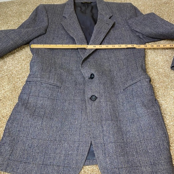 Adolfo sport coat Bloomingdales men's gray blazer jacket 2 button vintage SZ L - Picture 7 of 10